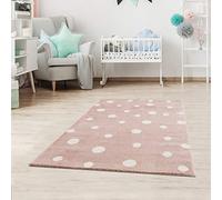 Jimri Dots Tapis à Pois pour Enfants - Tapis pour Chambre d'enfant - Chambre bébé (Rose 120 x 170 cm)