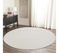 Jimri Fashion4Home Tapis de Salon Uni à Poils Courts - pour Chambre d'Enfant, Chambre à Coucher, Bureau, Couloir et Cuisine - Blanc, 120 cm Rond