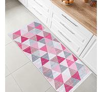 Jimri Tapis à Poils Courts - Boho Kelim - Tapis de Salon, Chambre à Coucher et Cuisine - Tapis de Couloir - Tapis de Chambre d'enfant - Rose Clair - 50 x 80 cm