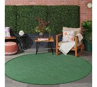 Jimri Tapis d'intérieur et d'extérieur - Tapis résistant aux intempéries pour Balcon, terrasse, Jardin, Cuisine - résistant aux Rayons UV et à l'eau - 200 cm Rond, Vert