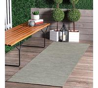 Jimri Tapis d'intérieur et d'extérieur - Tapis résistant aux intempéries pour Balcon, terrasse, Jardin, Cuisine - résistant aux Rayons UV et à l'eau - 60 x 180 cm, Argenté