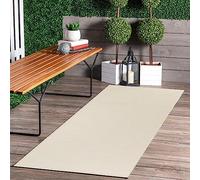Jimri Tapis d'intérieur et d'extérieur Tapis résistant aux intempéries pour Balcon, terrasse, Jardin, Cuisine Tapis de Sol Durable, résistant aux Rayons UV et à l'eau Dimensions 60 x 180 cm Blanc