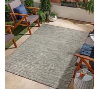 Jimri Tapis d'intérieur et d'extérieur - Tapis résistant aux intempéries pour Balcon, terrasse, Jardin, Cuisine - résistant aux Rayons UV et à l'eau - 140 x 200 cm, Argenté