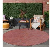 Jimri Tapis d'intérieur et d'extérieur - Tapis résistant aux intempéries pour Balcon, terrasse, Jardin, Cuisine - résistant aux Rayons UV et à l'eau - 120 cm Rond, Arc-en-Ciel