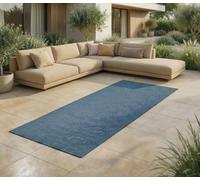 Tapis d'intérieur & d'extérieur - Tapis résistant aux intempéries pour balcon, terrasse, jardin, salon, cuisine - Résistant, Résiste aux rayons UV & à l'eau - Taille 80 x 250 cm, Bleu