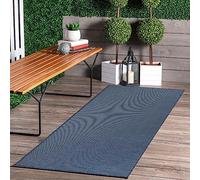 Tapis d'intérieur & d'extérieur - Tapis résistant aux intempéries pour balcon, terrasse, jardin, salon, cuisine - Résistant, Résiste aux rayons UV & à l'eau - Taille 80 x 250 cm, Bleu