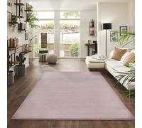 Jimri Tapis Moelleux à Poils Courts de qualité supérieure pour la Maison, Le Bureau, la Cuisine, l'entrée, Le Couloir, Le Salon - Lavable en Machine - Antidérapant Lavable - 240 x 340 cm - Rose