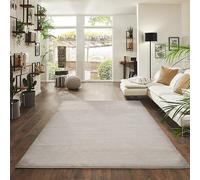 Jimri Tapis Moelleux à Poils Courts de qualité supérieure pour la Maison, Le Bureau, la Cuisine, l'entrée, Le Couloir, Le Salon - Lavable en Machine - Antidérapant Lavable - 140 x 200 cm - Beige