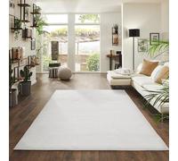 Jimri Tapis Moelleux à Poils Courts de qualité supérieure pour la Maison, Le Bureau, la Cuisine, l'entrée, Le Couloir, Le Salon - Lavable en Machine - Antidérapant Lavable (Crème_Blanc, 240 x 340 cm)