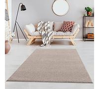 Jimri Tapis Rectangulaire Uni - Tapis à Poils Courts Beige - 120 x 170 cm