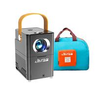 JIMTAB V1 Projecteur d'extérieur WiFi Bluetooth portable Full HD 1080p pris en charge, mini projecteur de film avec sac de transport pliable, double haut-parleurs surround (avec sac pliable bleu)