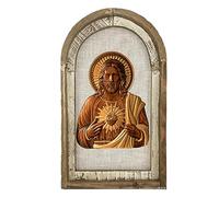 Jimtuze Décoration Murale encadrée en cœur Jésus - Décoration Murale d'entrée Jésus - Cadre Peinture pour Foi, Salon, Chambre à Coucher, Salle à Anger
