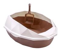 Jimtuze Litière en Plastique pour Chats Et Animaux Domestiques avec Pelle Bac A Litiere pour Chat, Toilette Chat, Caisse Chat Litiere Ouverte pour Aération Rapi, Amovible, Plastique pour Chat D'in