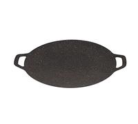 Jimtuze Poêle À Servir en Fonte | Ø 28 Cm/30 Cm/34 Cm/38 Cm - RonPlaque À Induction Plate pour Barbecue, Poêle À Griller BBQ pour Gril À Gaz, Gril À Charbon Bois Et Bien Plus Encore Plancha