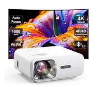 Jimveo Videoprojecteur 4K - Autofocus/Keystone, 1000 ANSI, Full HD 1080P WiFi 6 & Bluetooth, Portable Retroprojecteur, Home Cinéma