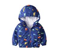 JinBei Garçon Manteau Capuche Vest Enfant Sweat-Shirt Blouson Bleu Zipper Poche Veste Pull-Over Longue Manche Voiture Manteaux Mignon Outwear Printemps Automne Coupe-Vent 3-4 Ans