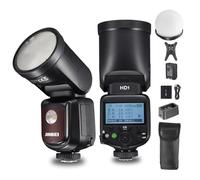 JINBEI HD-1 80Ws TTL Flash à tête Ronde Flash, 2.4G 1/8000s HSS, 1.3 Sec, Batterie Li-ION 2500 mAh, pour Appareils Photo Canon Nikon Fuji Olympus Pentax Panasonic