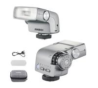 JINBEI Hi-5 Flash rétro GN16 CCT 6000 K ± 200 K avec mode automatique et manuel S1/S2 compatible avec appareils photo Sony, Canon, Nikon, Fuji, Panasonic, Olympus (gris)