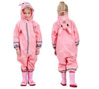 JinBei Imperméable Enfant Fille Rose Lapin Modèle Avec Capuche Velo Complet Animal Combinaison Sport Manteaux Protection Poncho Pantalon Respirant Randonnée Pluie 5-7 Ans