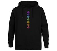 Jinbetee 7 Chakras - Centres D’énergie Cosmique Pull À Capuche Noir Sweat À Capuche Unisexe Black Hooded Jumper Unisex Hoodie