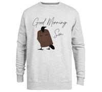 Jinbetee Bonjour Pull Ras du Cou Unisexe Gris Grey Crewneck Unisex Jumper