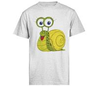 Jinbetee Escargot Vert T-Shirt À Manches Courtes pour Hommes Gris