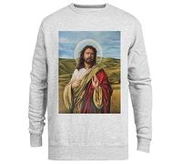 JINBETEE Est-Ce Que Dieu Dave A Tendance À Combattre Pull Ras du Cou Unisexe Gris
