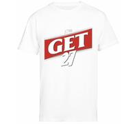 Jinbetee Get 27 T-Shirt Blanc À Manches Courtes pour Hommes