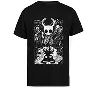 Jinbetee Ghost Knight Art Graphique Hollow Knight Jeu Amusant T-Shirt Noir À Manches Courtes pour Hommes