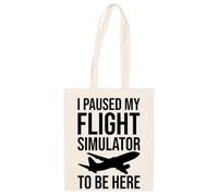 Jinbetee J'ai Mis Mon Simulateur De Vol En Pause Cabas Totebag Beige Réutilisable Beige Totebag Shopping Bag Reusable