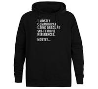 Jinbetee Je Communique en Utilisant La Science-Fiction Obscure Pull À Capuche Noir Sweat À Capuche Unisexe Black Hooded Jumper Unisex Hoodie