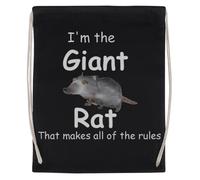 Jinbetee Je Suis Le Rat Géant Sac De Sport Noir Sac De Sport Réutilisable En Coton Avec Cordon De Serrage Black Gym Bag Cotton Reusable Drawstring Sport Bag
