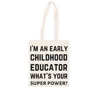 Jinbetee Je Suis Une Éducatrice De La Petite Enfance Cabas Totebag Beige Réutilisable Beige Totebag Shopping Bag Reusable