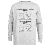 Jinbetee Le Code Ne Fonctionne Pas Pourquoi Pull Ras du Cou Unisexe Gris Grey Crewneck Unisex Jumper