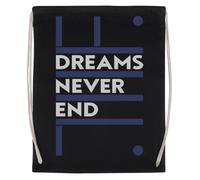 Jinbetee Les Rêves Ne Finissent Jamais Sac De Sport Noir Sac De Sport Réutilisable En Coton Avec Cordon De Serrage Black Gym Bag Cotton Reusable Drawstring Sport Bag