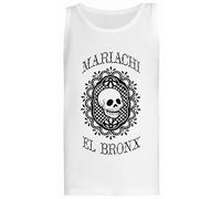 Jinbetee Mariachi El Bronx Loteria T-Shirt Blanc sans Manches pour Femmes