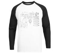 JINBETEE Modest Mouse - Ne Rien Construire À Partir De Quelque Chose T-Shirt De Baseball Unisexe Blanc T-Shirt À Manches Noires