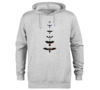 Jinbetee Oiseaux Australiens Illustrés Sweat à Capuche Unisexe Gris à Manches Longues Unisex Hoodie Men's Women's Grey Long Sleeve Hooded Sweatshirt