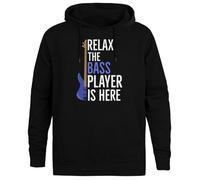 Jinbetee Relax The Bass Player is Here Pull À Capuche Noir Sweat À Capuche Unisexe