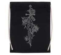 Jinbetee Roses De L'Épée Brisée Sac de Sport Réutilisable en Coton Noir Black Gym Bag Cotton Reusable Sport Sack