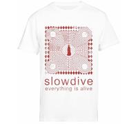 Jinbetee Slowdive Everything is Alive T-Shirt Blanc À Manches Courtes pour Hommes