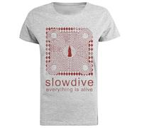 Jinbetee Slowdive Everything is Alive T-Shirt Gris À Manches Courtes pour Femmes