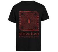 Jinbetee Slowdive Everything is Alive T-Shirt Noir À Manches Courtes pour Hommes