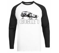 Jinbetee Space 1999 Eagle 1 T-Shirt De Baseball Unisexe Blanc T-Shirt À Manches Noires