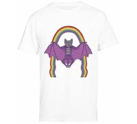 Jinbetee Thee Oh Sees Help Bat T-Shirt Blanc À Manches Courtes pour Hommes