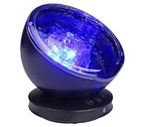 JINBIHUIHUANG Lampe Projecteur LED,Simulation des Vagues Océan 7 Modes Veilleuse De Nuit avec Télécommande Mini Enceinte Intégrée Port USB Convient pour Chambre