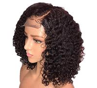 Jinclonder Chemical Fiber Wig, Front Lace Short European and American Style, Curly Human Hair Wig Cap for Women Girls