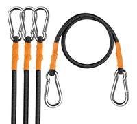 Jindaaudio Lot de 4 sangles d'arrimage industrielles avec mousquetons (10 mm/60 cm, charge de rupture 145 kg) - Sangles de chargement orange avec mousquetons de qualité supérieure