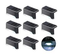 jindaaudio Lot de 8 lampes solaires de piscine, blanc froid, lumières de terrasse d'extérieur étanches à DEL, lampes solaires de marche