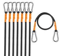 Jindaaudio Lot de 8 sangles de charge industrielles avec mousqueton (10mm/60cm, capacité de rupture 145kg) - Sangles de charge orange avec mousquetons de haute qualité